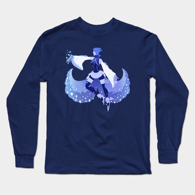 Blue Aqua Long Sleeve T-Shirt by VenaCoeurva